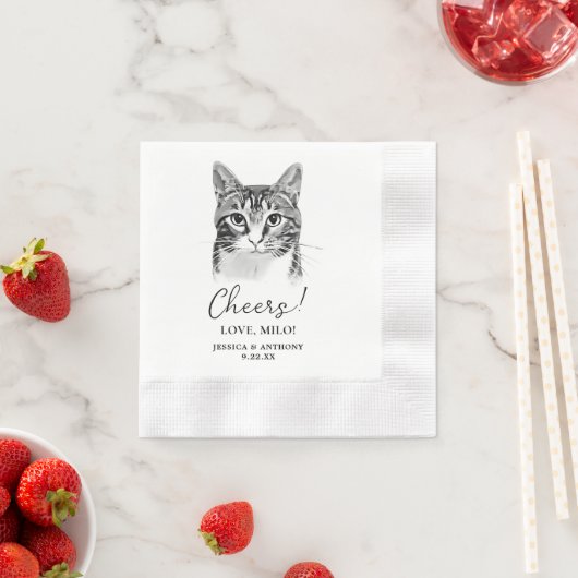Tabby Cat Gepersonaliseerde Cheers Servetten (Insitu)