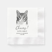 Tabby Cat Gepersonaliseerde Cheers Servetten (Voorkant)
