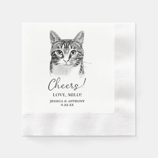 Tabby Cat Gepersonaliseerde Cheers Servetten (Voorkant)