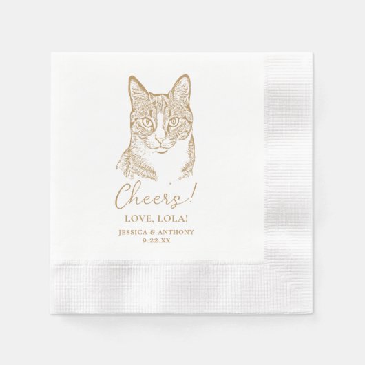 Tabby Cat Gepersonaliseerde Cheers Servetten (Voorkant)