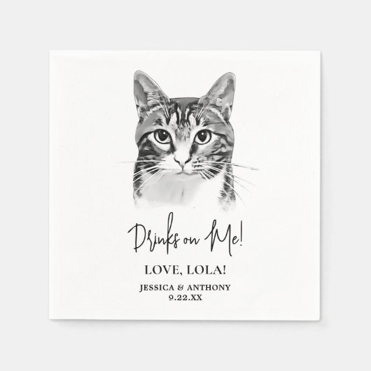 Tabby Cat gepersonaliseerde Drinken op mij Servet (Voorkant)