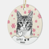 Tabby Cat gepersonaliseerde handtekening Keramisch Ornament (Links)