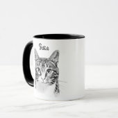 Tabby Cat gepersonaliseerde handtekening Mok (Voorkant links)