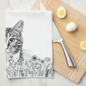 Tabby Cat gepersonaliseerde handtekening Theedoek (Quarter Fold)