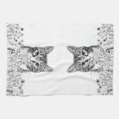 Tabby Cat gepersonaliseerde handtekening Theedoek (Horizontaal)