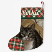 Tabby Cat Gepersonaliseerde Kerstkous Kleine Kerstsok (Achterkant)