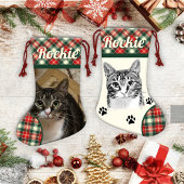 Tabby Cat Gepersonaliseerde Kerstkous Kleine Kerstsok