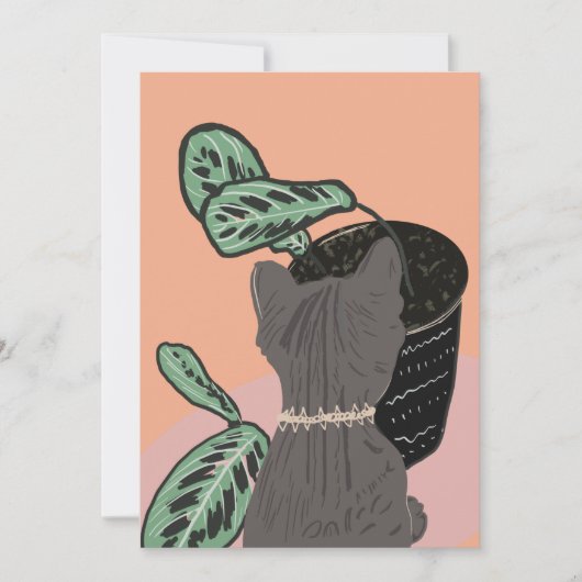 Tabby Cat Gray Planten Dank u (Voorkant)