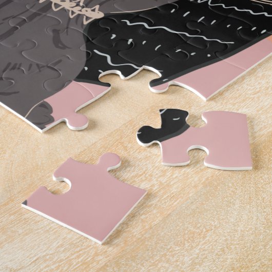 Tabby Cat Gray Planten Dank u Legpuzzel (Zijkant)