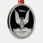 Tabby Cat Guardian Angel Memorial Metalen Ornament (Rechts)