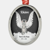 Tabby Cat Guardian Angel Memorial Metalen Ornament (Links)