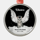 Tabby Cat Guardian Angel Memorial Metalen Ornament (Voorkant)