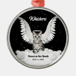Tabby Cat Guardian Angel Memorial Metalen Ornament