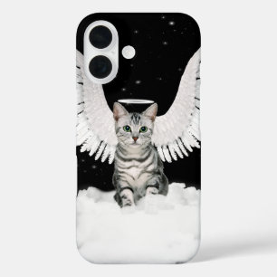Tabby Cat Guardian Angel met Wings iPhone 16 Hoesje