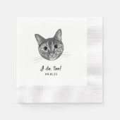Tabby Cat Hand Drawing gepersonaliseerd doe ik ook Servet (Voorkant)