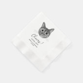 Tabby Cat Hand Drawing Gepersonaliseerde Proost Servet (Hoek)