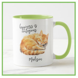 Tabby Cat Happiness is aanstekelijk gepersonalisee Mok