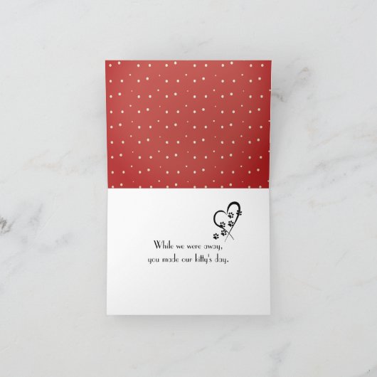 Tabby Cat Hartelijk dank voor de vergadering van h Bedankkaart (Binnen)