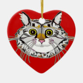 Tabby Cat Heart Ornament (Voorkant)