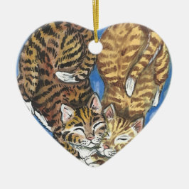 Tabby Cat Heart Xmas Valentijn Memorial Ornament