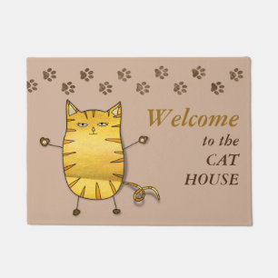 Tabby Cat House Welkom Deurmat