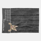 Tabby Cat Humor op boerenhout Theedoek (Horizontaal)