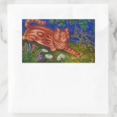 Tabby Cat Illustratie door Louis Wain Rechthoekige Sticker (Tas)