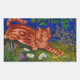 Tabby Cat  Illustratie door Louis Wain Rechthoekige Sticker