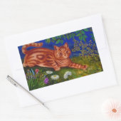 Tabby Cat Illustratie door Louis Wain Rechthoekige Sticker (Envelop)