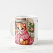 Tabby Cat In A Blanket Poem Koffie Mok (Voorkant links)