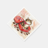 Tabby Cat In a Valentine Heart Candy Box Servet (Hoek)