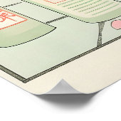 Tabby Cat in Bathtub Art Print Japanese Bathroom (Hoek)