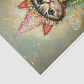 Tabby Cat In Een Regenboog Sprookje BT2 Decoupage Tissuepapier (Detail)