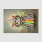 Tabby Cat In Een Regenboog Sprookje BT2 Decoupage Tissuepapier (Voorkant)