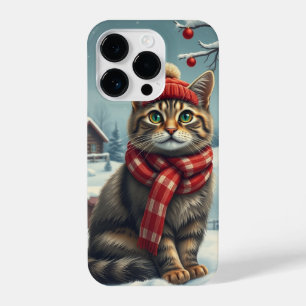 Tabby Cat in Preppy winterkleding en Pet iPhone 14 Plus Hoesje