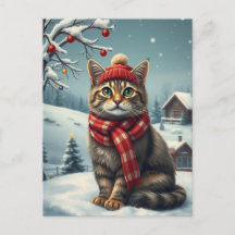 Tabby Cat in Preppy Winterkleding en Pet Winter