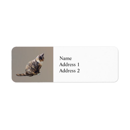 Tabby Cat in Shades of Brown Etiket (Voorkant)