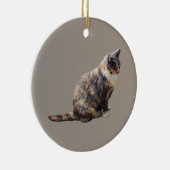 Tabby Cat in Shades of Brown Keramisch Ornament (Rechts)