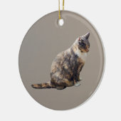 Tabby Cat in Shades of Brown Keramisch Ornament (Links)