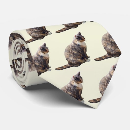 Tabby Cat in Shades of Brown Stropdas (Opgerold)