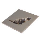 Tabby Cat in Shades of Brown Tegeltje (Zijkant)