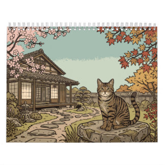 Tabby Cat Japan – 12 maanden nostalgisch Japan aan Kalender