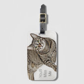 Tabby Cat "Je zult me missen" Bagagelabel (Voorkant (verticaal))