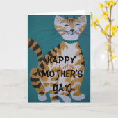 Tabby Cat Kaart (Gele Bloem)