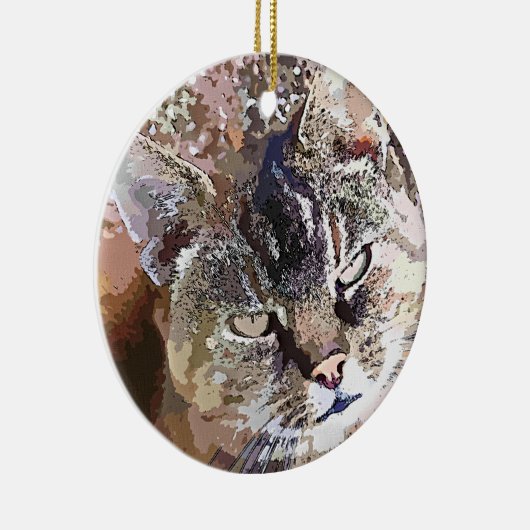 TABBY CAT KERAMISCH ORNAMENT (Rechts)