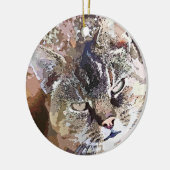 TABBY CAT KERAMISCH ORNAMENT (Links)