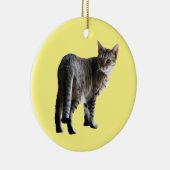 Tabby Cat Keramisch Ornament (Rechts)