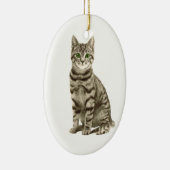 Tabby Cat Keramisch Ornament (Rechts)