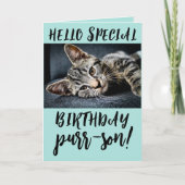 TABBY CAT KITTEN BIRTHDAY-WENSKAARTEN KAART (Voorkant)