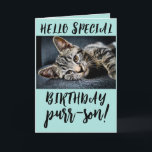 TABBY CAT KITTEN BIRTHDAY-WENSKAARTEN KAART<br><div class="desc">TABBY CAT BIRTHDAY-KAART</div>